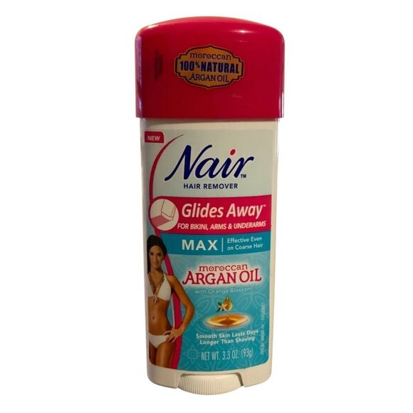 Lot of 2 Nair Hair Remover Glide Away Moroccan Argan Oil Bikini Underarms 3.3 Oz - Picture 2 of 4